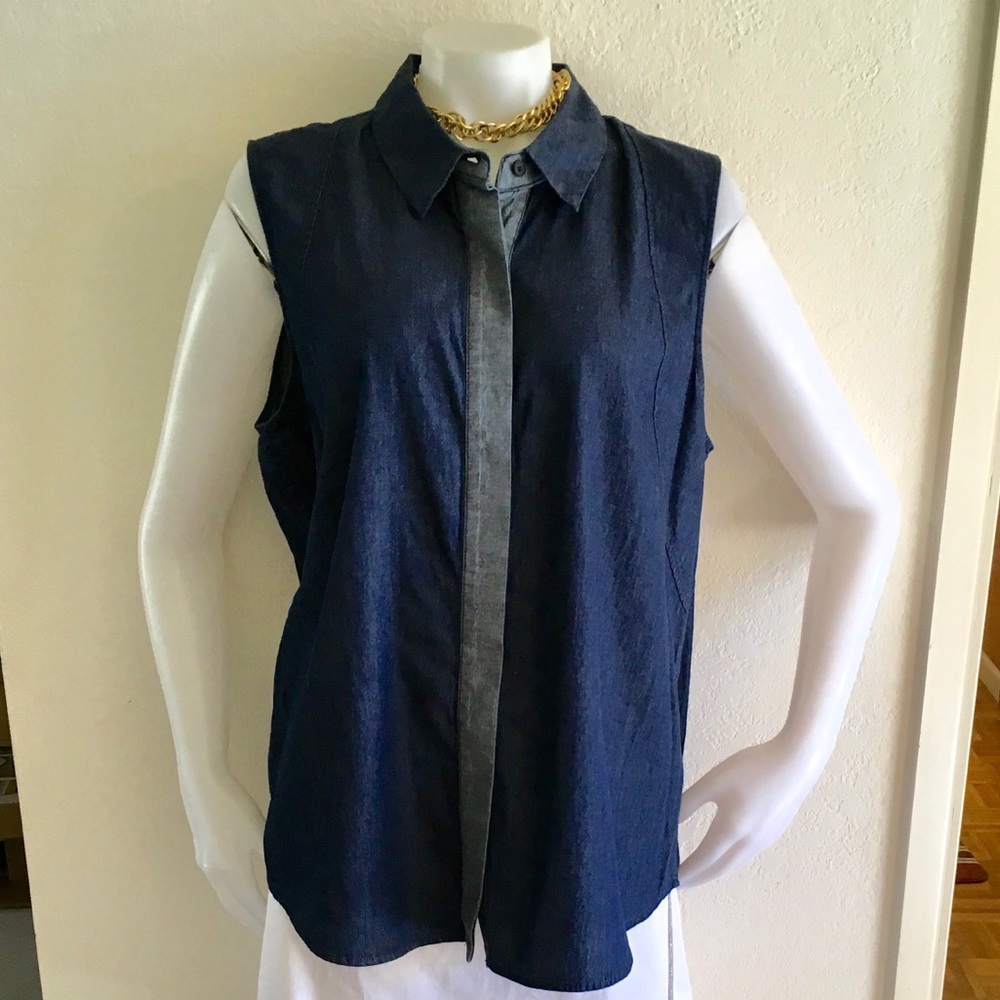 REED KRAKOFF Blue Denim Button Shirt Sz XL NWT